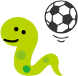 年賀状イラスト ヘビとサッカー200